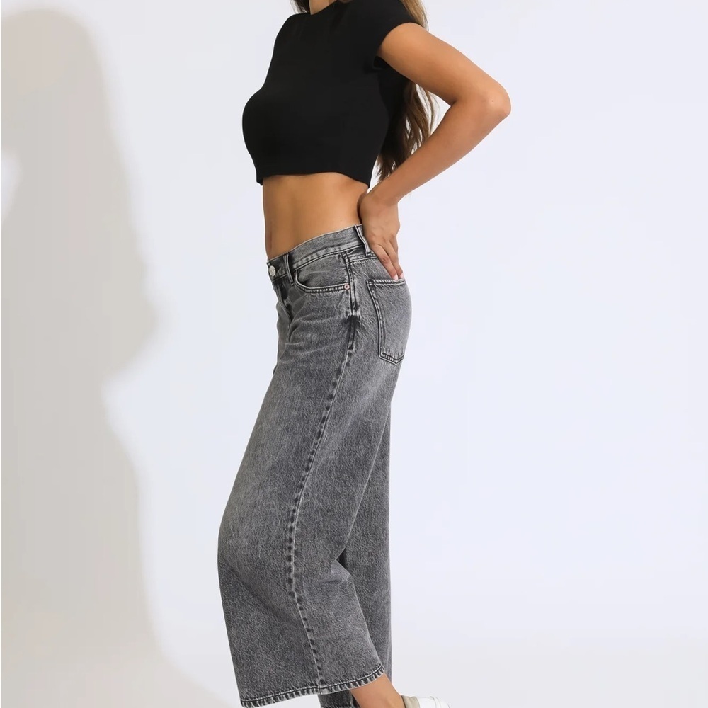 Rewash Women's Gray Wide-Leg Jeans